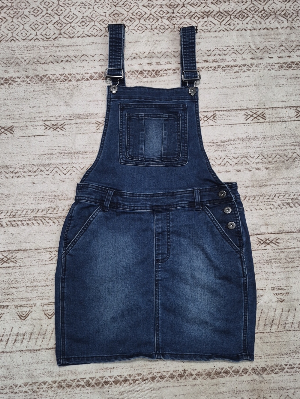 Women's Dark Indigo Denim Overall Skirt - Classic Blue